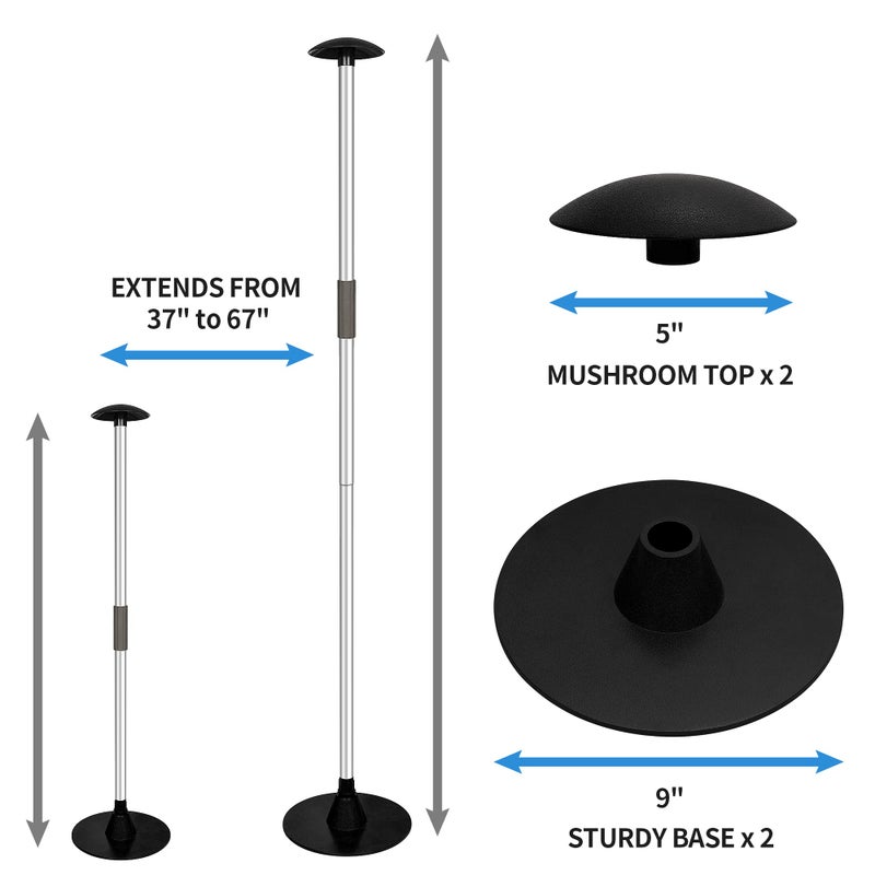 NEXCOVER Boat Cover Support Pole | Valued 2 Pack | 2 Stage Extension Aluminum Boat Pole Support | Adjustable Height from 37â€ - 67â€ for Jon Pontoon Boat and More. - Image 2